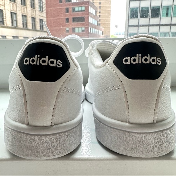 Adidas Neo White Leather Cloudfoam Advantage Sneakers - Picture 5 of 5